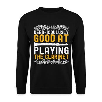Clarinet Wind Instrument Clarinet player - Unisex Sweatshirt - black - Front - Alina (178cm) & Michal (187cm)