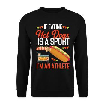 Hot-dog adulte si manger des hot-dogs - Sweat-shirt Unisexe - noir - Devant - Alina (178cm) & Michal (187cm)