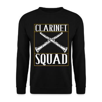 Klarinette Blasinstrument Klarinettenspieler - Unisex Pullover - Schwarz - Vorne - Alina (178cm) & Michal (187cm)