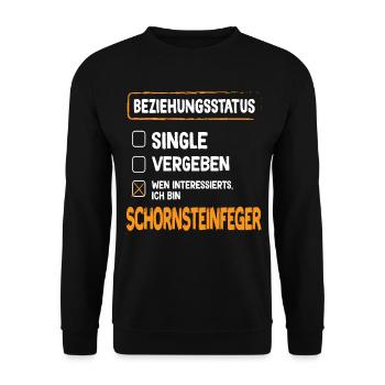 Schornsteinfeger Beziehungsstatus Kaminfeger - Unisex Pullover - Schwarz - Vorne - Alina (178cm) & Michal (187cm)