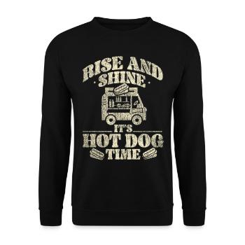 Hot Dog Adulte Vintage Rise Et - Sweat-shirt Unisexe - noir - Devant - Alina (178cm) & Michal (187cm)