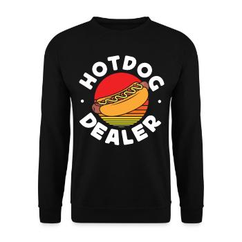 Hot Dog Adult Retro Hot Dog Dealer - Unisex Pullover - Schwarz - Vorne - Alina (178cm) & Michal (187cm)