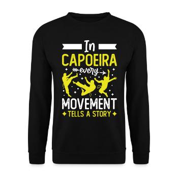 In Capoeira erzählt jede Bewegung eine Geschichte - Unisex Pullover - Schwarz - Vorne - Alina (178cm) & Michal (187cm)