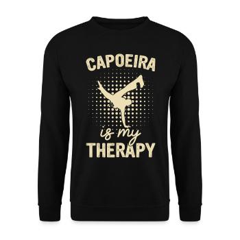Capoeira ist meine Therapie - Unisex Pullover - Schwarz - Vorne - Alina (178cm) & Michal (187cm)