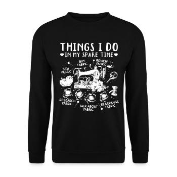 Couture Choses que je fais pendant mon temps libre - Couture - Sweat-shirt Unisexe - noir - Devant - Alina (178cm) & Michal (187cm)