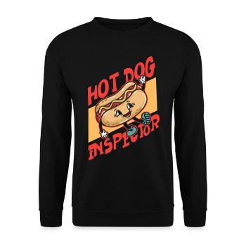 Hot Dog Adult Hot Dog Inspector - Unisex Pullover - Schwarz - Vorne - Alina (178cm) & Michal (187cm)