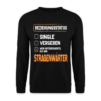 Agent d’entretien des routes Statut de la relation Agent d’entretien des routes - Sweat-shirt Unisexe - noir - Devant - Alina (178cm) & Michal (187cm)