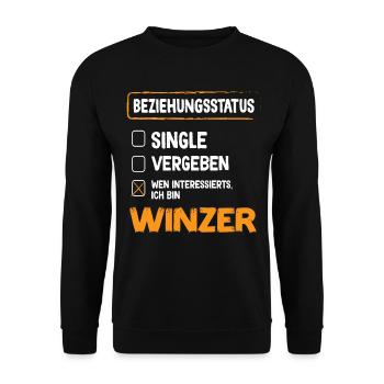 Winemaker Relationship Status Winemaker Wine Profession - Unisex Sweatshirt - black - Front - Alina (178cm) & Michal (187cm)