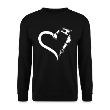 Sewing Lover Sewing Machine Sewing Heart - Unisex Pullover - Schwarz - Vorne - Alina (178cm) & Michal (187cm)