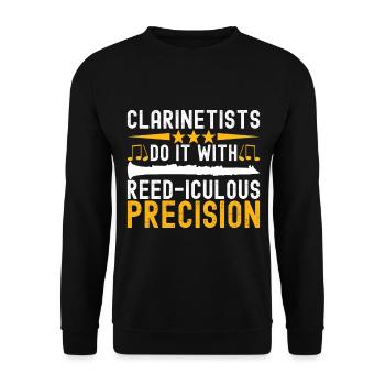 Clarinet Wind Instrument Clarinet player - Unisex Sweatshirt - black - Front - Alina (178cm) & Michal (187cm)