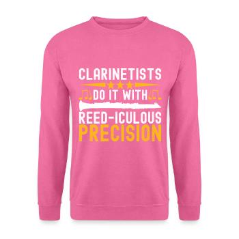 Clarinette Instrument à vent Clarinet - Sweat-shirt Unisexe - rose - Devant