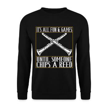 Clarinet Wind Instrument Clarinet player - Unisex Sweatshirt - black - Front - Alina (178cm) & Michal (187cm)