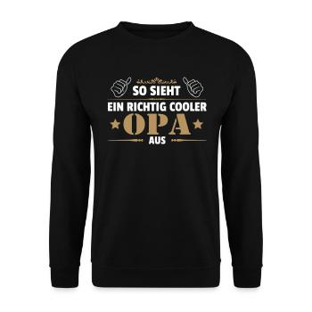 This is what a really cool grandpa looks like Father's Day - Unisex Sweatshirt - black - Front - Alina (178cm) & Michal (187cm)