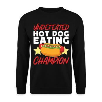 Hot Dog Adulte Hot-Dog Invaincu - Sweat-shirt Unisexe - noir - Devant - Alina (178cm) & Michal (187cm)