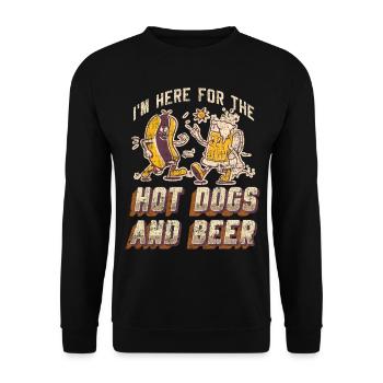 Hot Dog Adult Beer Vintage Je suis - Sweat-shirt Unisexe - noir - Devant - Alina (178cm) & Michal (187cm)