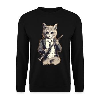Clarinette Instrument à vent Clarinet - Sweat-shirt Unisexe - noir - Devant - Alina (178cm) & Michal (187cm)