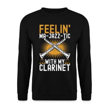 Clarinet Wind Instrument Clarinet player - Unisex Sweatshirt - black - Front - Alina (178cm) & Michal (187cm)