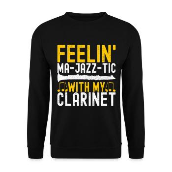 Clarinet Wind Instrument Clarinet player - Unisex Sweatshirt - black - Front - Alina (178cm) & Michal (187cm)