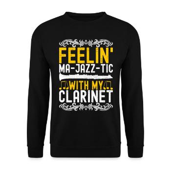 Clarinet Wind Instrument Clarinet player - Unisex Sweatshirt - black - Front - Alina (178cm) & Michal (187cm)