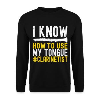 Clarinet Wind Instrument Clarinet player - Unisex Sweatshirt - black - Front - Alina (178cm) & Michal (187cm)