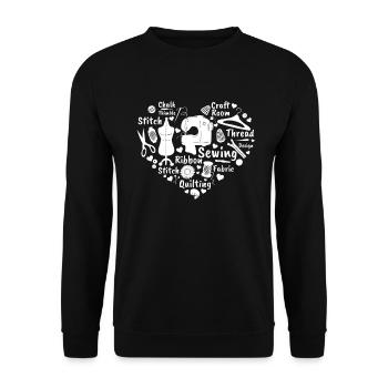 Sewing Lover Sewing Machine Sewing Heart - Unisex Pullover - Schwarz - Vorne - Alina (178cm) & Michal (187cm)
