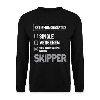 Skipper Relation Statut Skipper Voile Marin - Sweat-shirt Unisexe - noir - Devant - Alina (178cm) & Michal (187cm)