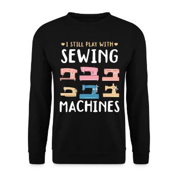 Sewing Lover - Je joue toujours avec des machines à coudre - Sweat-shirt Unisexe - noir - Devant - Alina (178cm) & Michal (187cm)