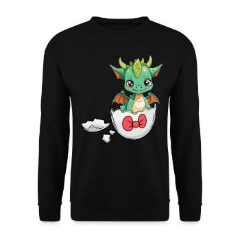 Dragon Dragon Eggshell Hatch Baby Child - Unisex Sweatshirt - black - Front - Alina (178cm) & Michal (187cm)
