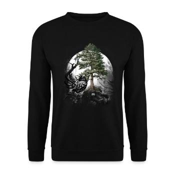 Corbeau de la forêt Corbeau Corbeau Corbeau Corbeau Habitant de la forêt Sombre - Sweat-shirt Unisexe - noir - Devant - Alina (178cm) & Michal (187cm)