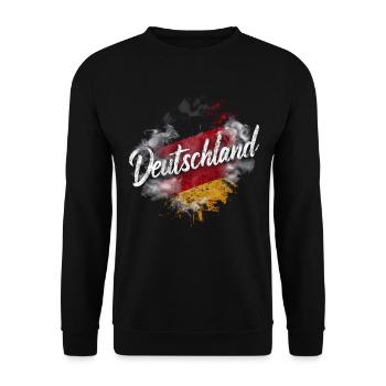 Allemagne Allemand Allemand GER Almanya Alemania - Sweat-shirt Unisexe - noir - Devant - Alina (178cm) & Michal (187cm)