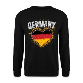 Germany German German GER Almanya Alemania - Unisex Sweatshirt - black - Front - Alina (178cm) & Michal (187cm)