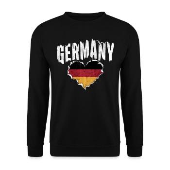 Germany German German GER Almanya Alemania - Unisex Sweatshirt - black - Front - Alina (178cm) & Michal (187cm)