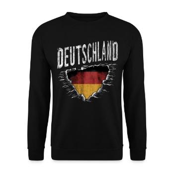 Allemagne Allemand Allemand GER Almanya Alemania - Sweat-shirt Unisexe - noir - Devant - Alina (178cm) & Michal (187cm)
