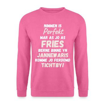 Born in Friesland in January birthday shirt - Unisex Sweatshirt - pink - Front