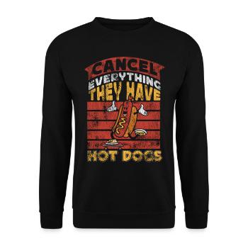 Hot Dog Adulte Vintage Annuler - Sweat-shirt Unisexe - noir - Devant - Alina (178cm) & Michal (187cm)