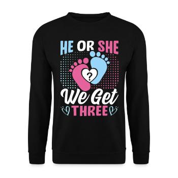 Il ou elle : Nous avons trois triplés de révélation de genre - Sweat-shirt Unisexe - noir - Devant - Alina (178cm) & Michal (187cm)