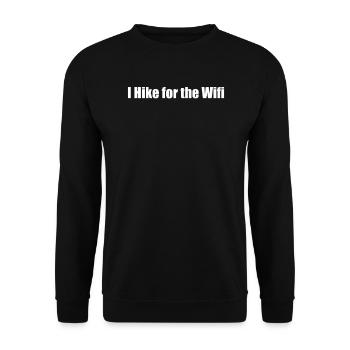 Randonnée - Je randonne pour le Wifi - Sweat-shirt Unisexe - noir - Devant - Alina (178cm) & Michal (187cm)