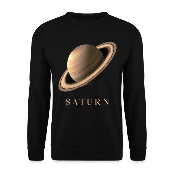 Saturn Planet Space Cosmology Astronomy - Unisex Sweatshirt - black - Front - Alina (178cm) & Michal (187cm)