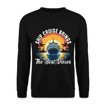 Kreuzfahrt Urlaub Kreuzfahrtschiff - Unisex Pullover - Schwarz - Vorne - Alina (178cm) & Michal (187cm)