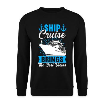 Kreuzfahrt Urlaub Kreuzfahrtschiff - Unisex Pullover - Schwarz - Vorne - Alina (178cm) & Michal (187cm)
