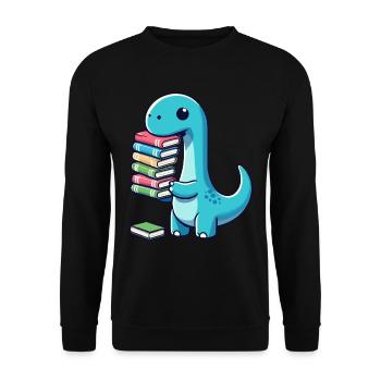 Livres de lecture Dinosaure Livre Amateur de livres - Sweat-shirt Unisexe - noir - Devant - Alina (178cm) & Michal (187cm)