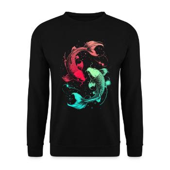 Pisces Zodiac Sign Pisces Symbol Astrology - Unisex Sweatshirt - black - Front - Alina (178cm) & Michal (187cm)