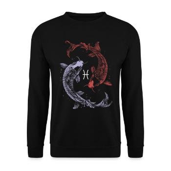 Zodiac Pisces Pisces Symbol Astrology - Unisex Sweatshirt - black - Front - Alina (178cm) & Michal (187cm)