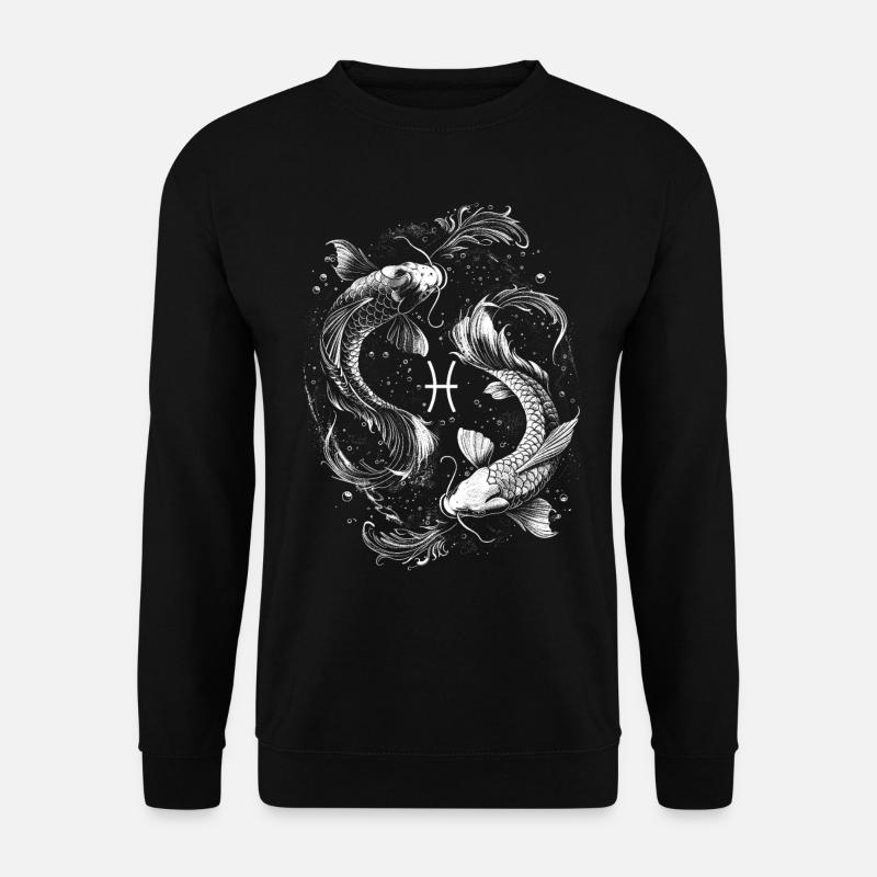 Pisces Sternzeichen Geburtstag Symbol Astrologie - Unisex Pullover - Schwarz