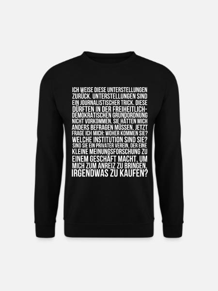 Ich weise diese Unterstellungen zurück - Unisex Pullover - Schwarz
