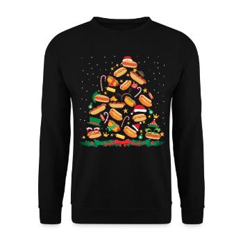 Hot Dog Adult Christmas Tree - Unisex Sweatshirt - black - Front - Alina (178cm) & Michal (187cm)