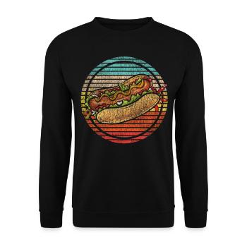 Hot Dog Adulte Rétro Vintage - Sweat-shirt Unisexe - noir - Devant - Alina (178cm) & Michal (187cm)