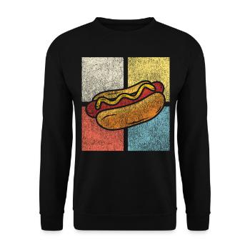 Hot Dog Adulte Vintage Rétro - Sweat-shirt Unisexe - noir - Devant - Alina (178cm) & Michal (187cm)