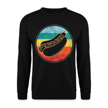 Hot Dog Adulte Vintage Rétro - Sweat-shirt Unisexe - noir - Devant - Alina (178cm) & Michal (187cm)