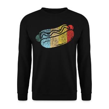 Hot Dog Adulte Vintage Rétro - Sweat-shirt Unisexe - noir - Devant - Alina (178cm) & Michal (187cm)